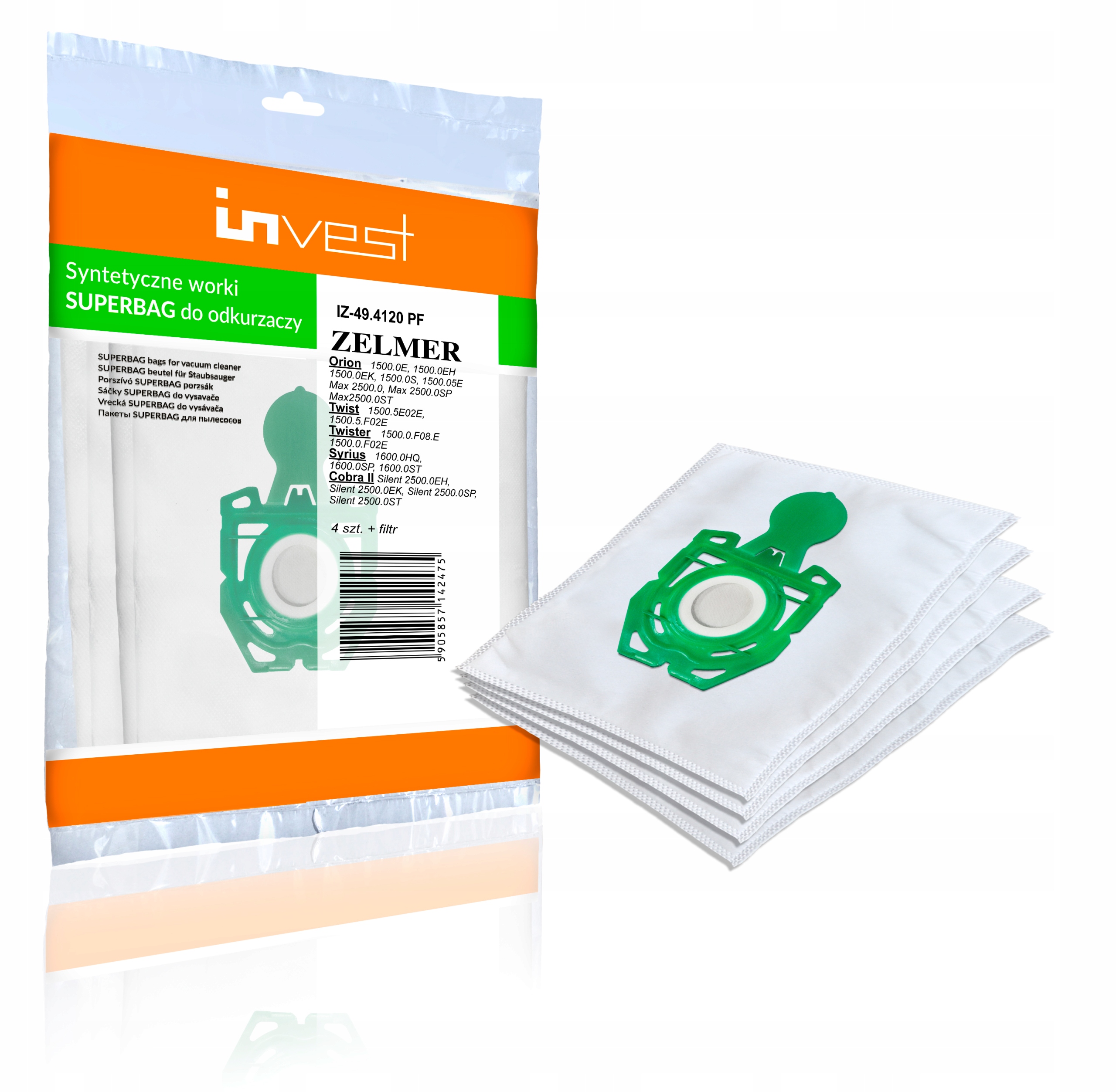 

4X Worek Syntetyk Worki Do Zelmer Zestaw Worków