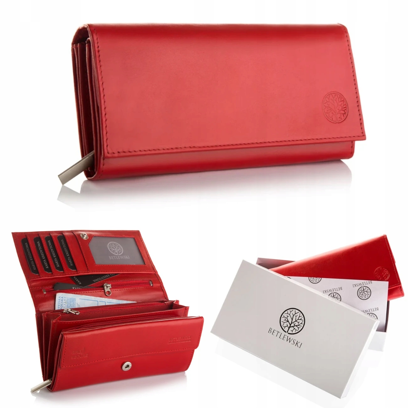 Velká Dámská Peněženka Z Přírodní Kůže Krabička Jako Dárek Betlewski