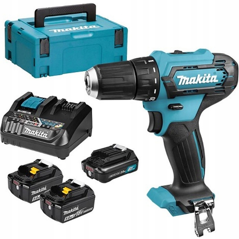 Wiertarko-wkrętarka Makita 12V Cxt BL1021B 2x BL1850B DC18RE DF333DNX10