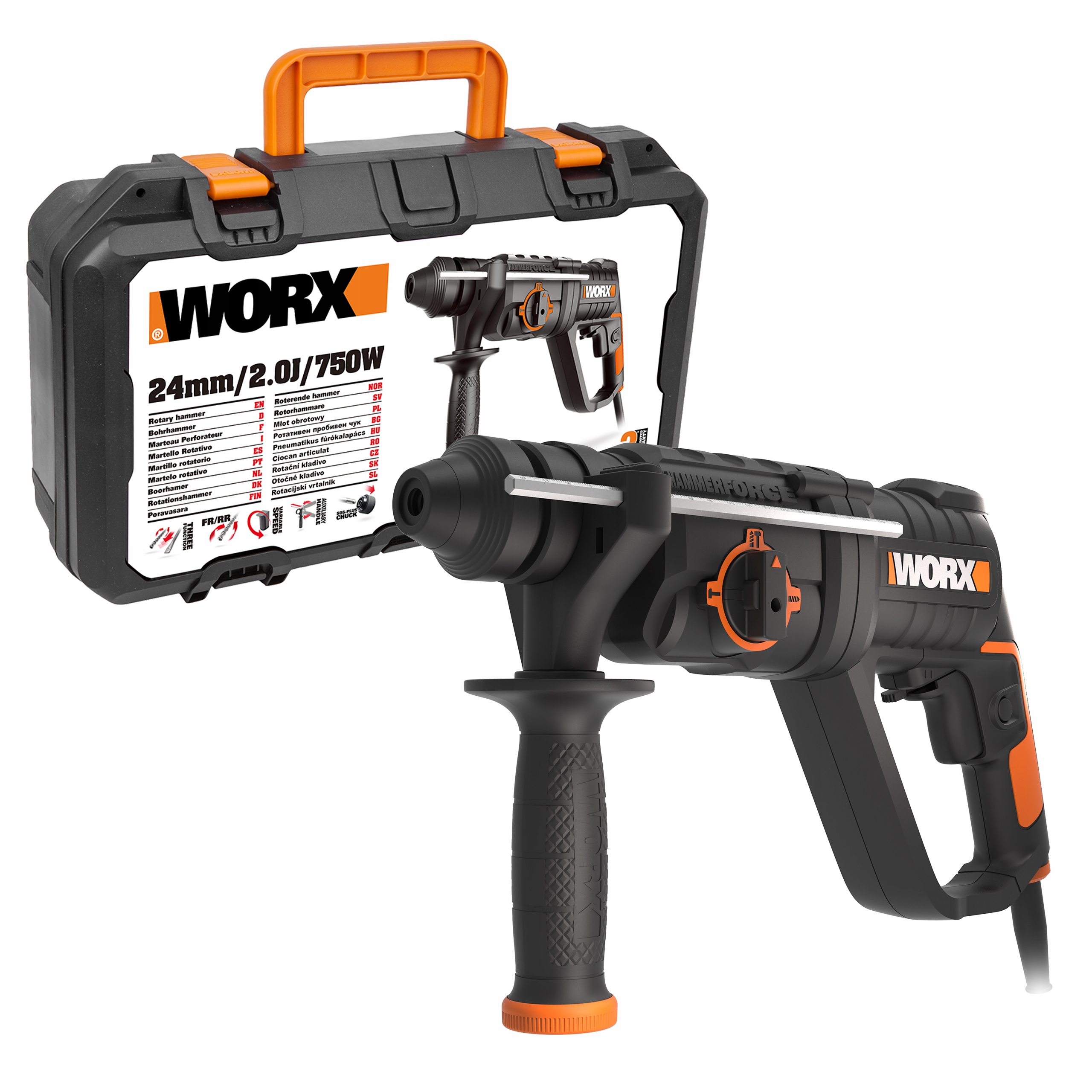 

Młotowiertarka Worx WX337 Sds Plus 750W 2J