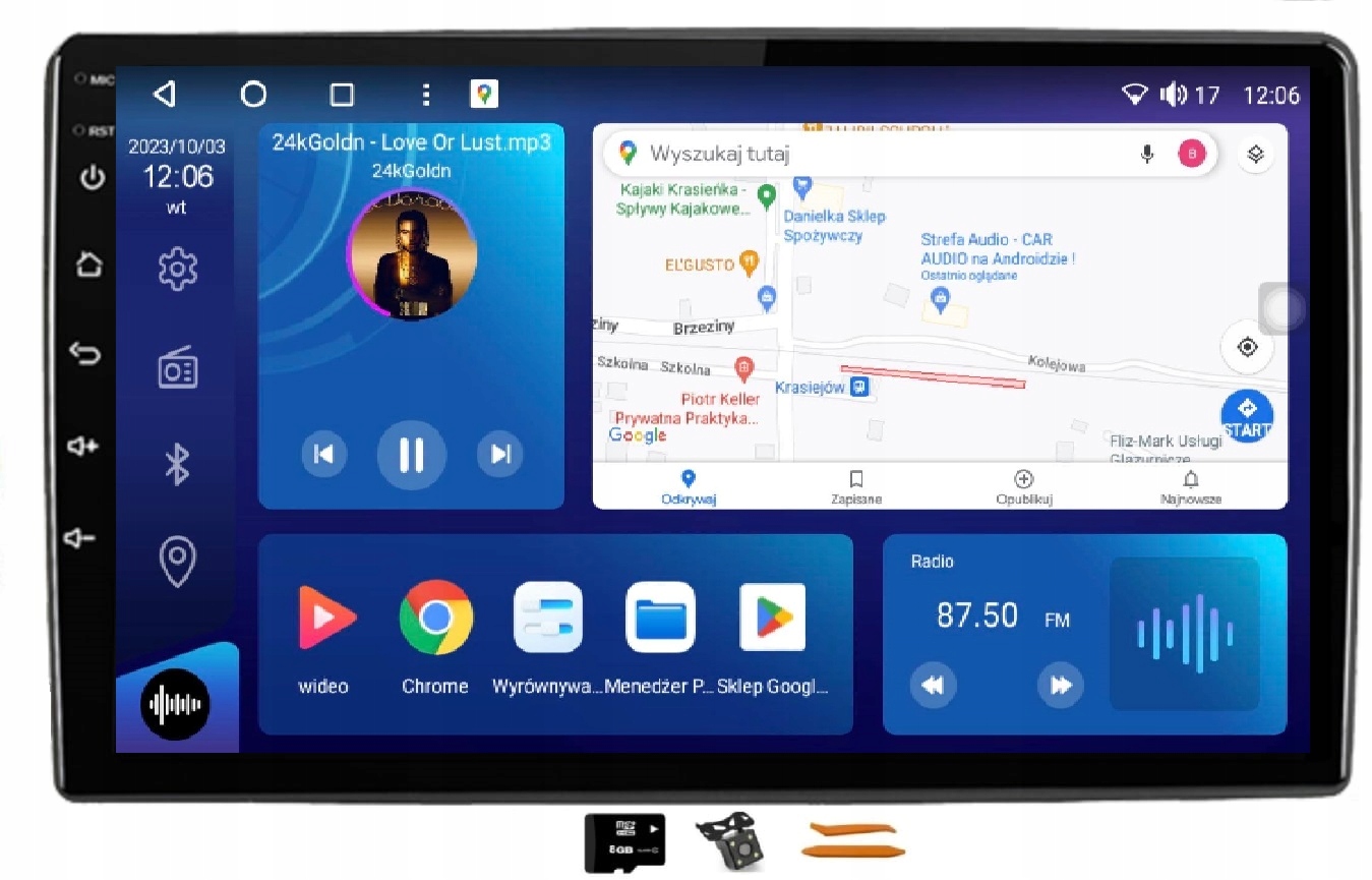 Radio Android Nawigacja XQ8250S Qled Carplay Fiat Ducato 3 Peugeot Boxer 2