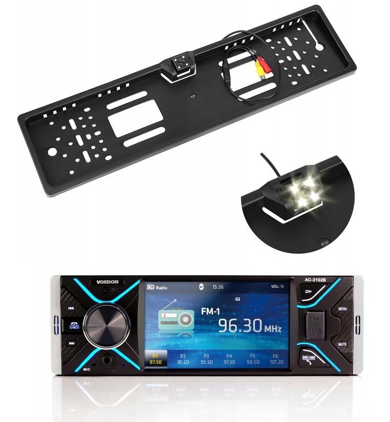 Vordon AC-3102B Autorádio 1DIN LCD Bluetooth cúvacia kamera