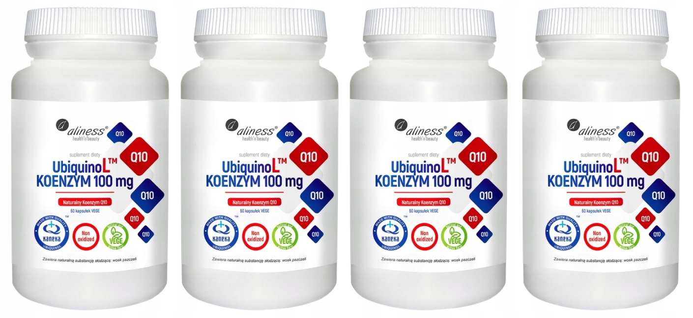 Aliness UbiquinoL Kaneka Naturalny Koenzym 100mg Q10 Skóra Młodość