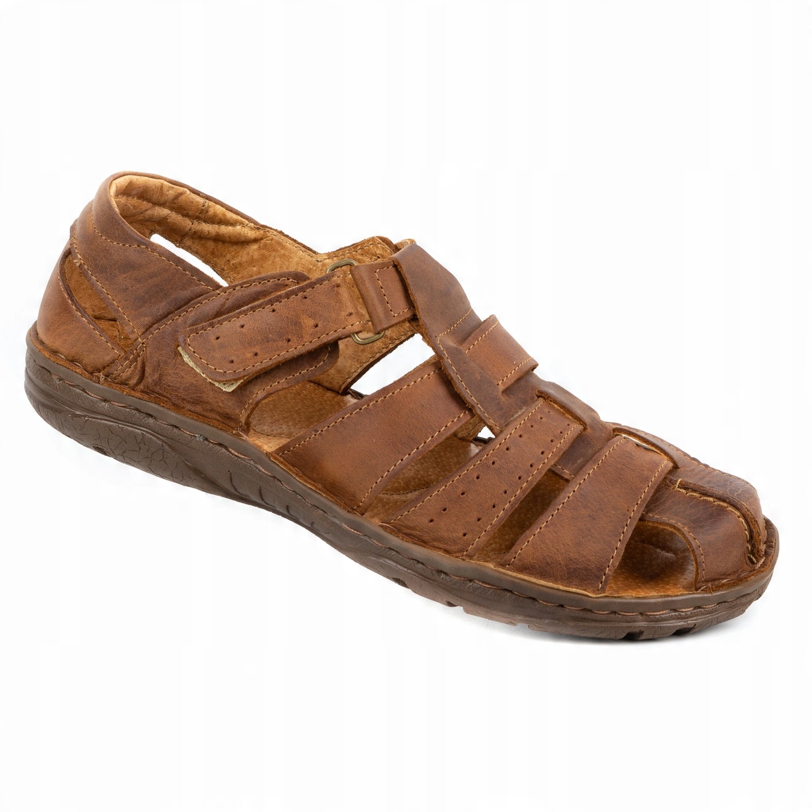 

Sandały męskie skórzane na rzepy 211/2 camel 41