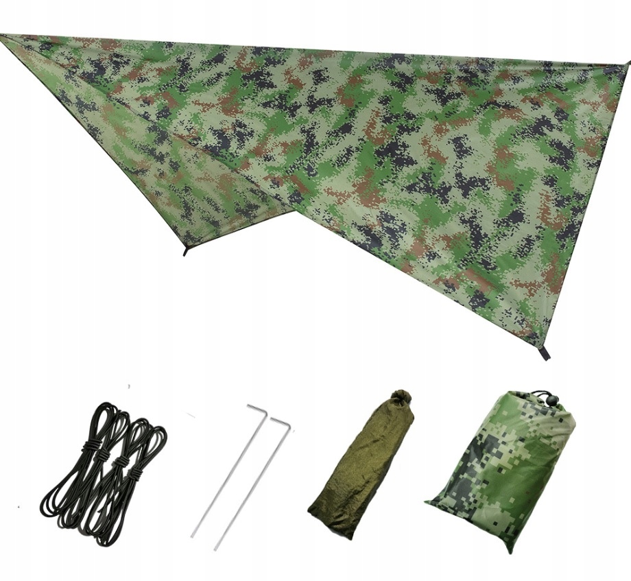 Lekki TARP plandeka z LINKAMI I SZPILKAMI moro