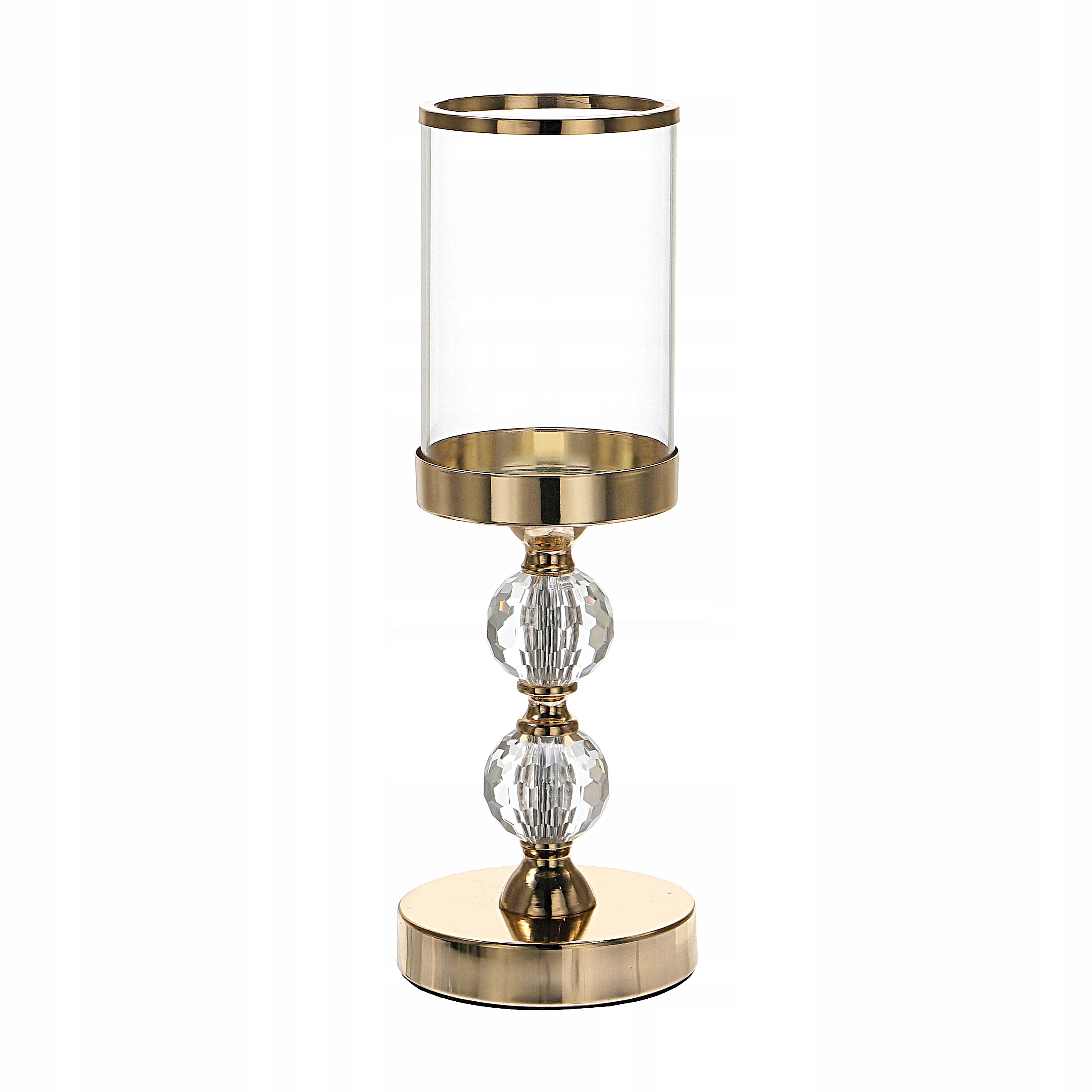 

Świecznik na nodze Glamour kryształ złoty 34 cm L