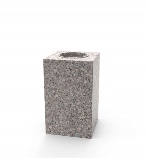 Granitová náhrobní váza na hřbitov Královský bronz 28 cm Čtvercová Granitová