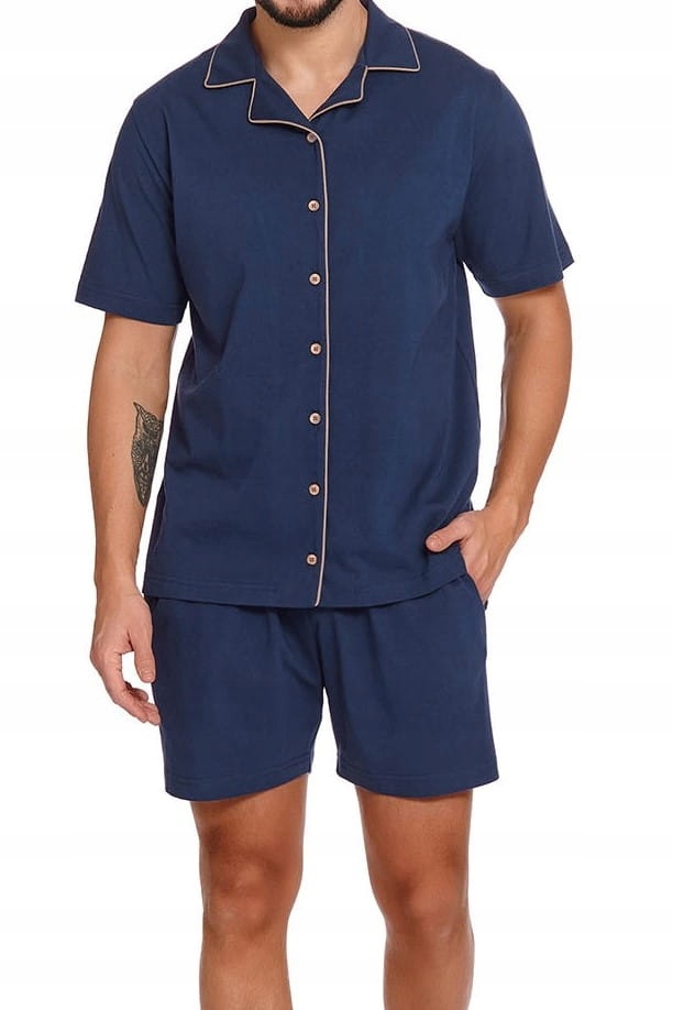 Rozpínací pánské pyžamo Dn-nightwear PMB.4261 Cosmos [Velikost M]
