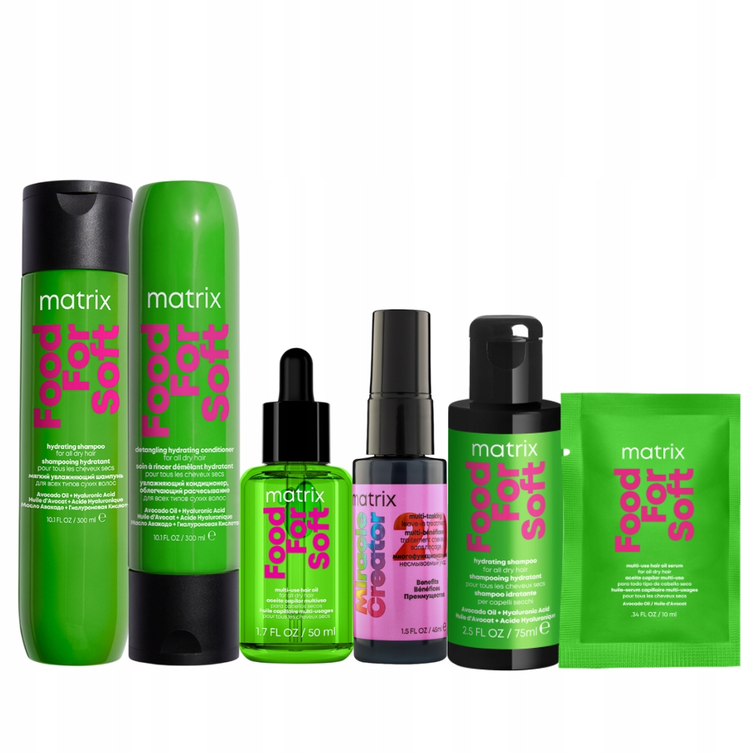 Matrix Food For Soft nawilżający szampon, odżywka olejek 3 Gratisy