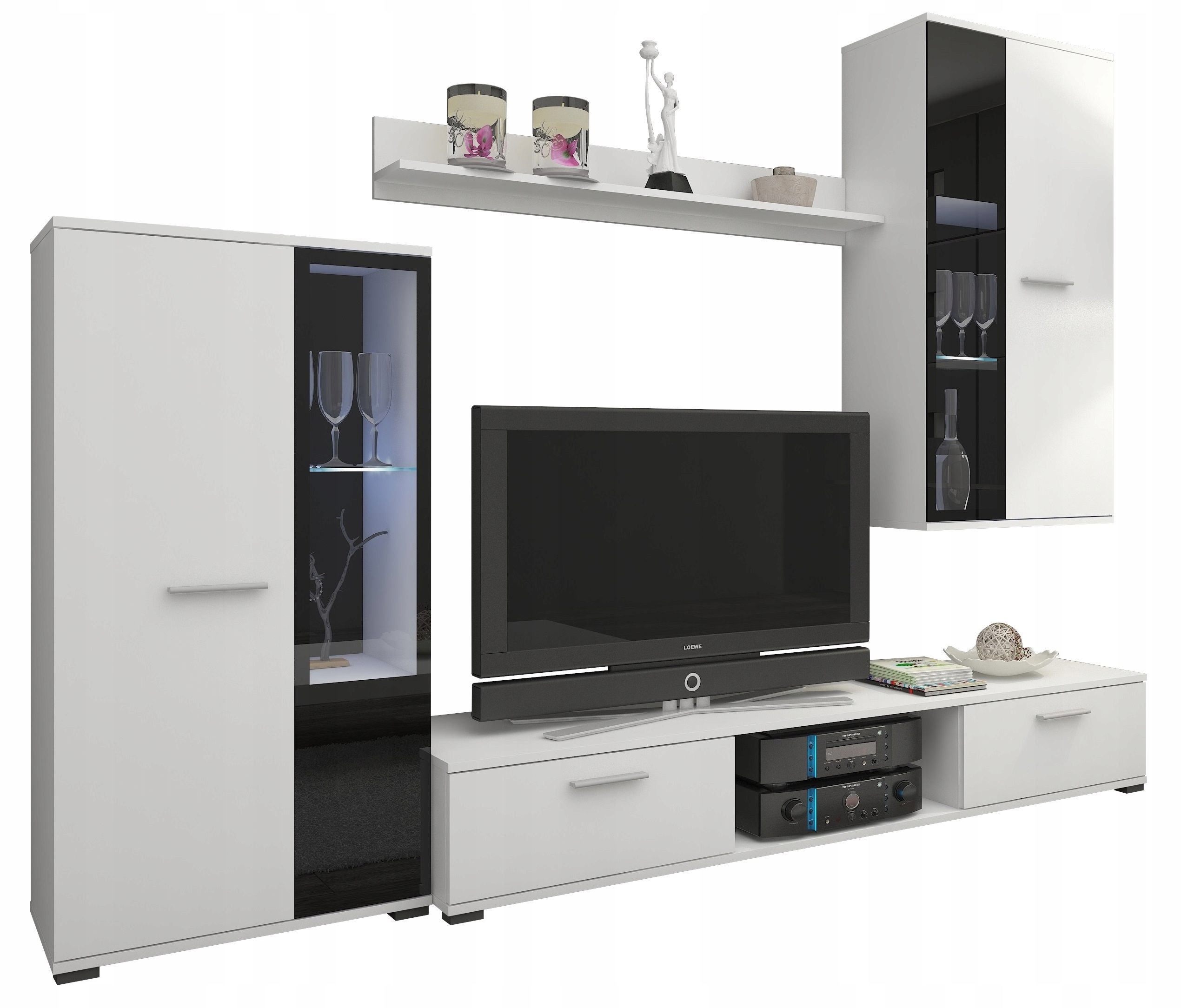 Meblościanka SONIA BIAŁA Dużo Kolorów do Wyboru