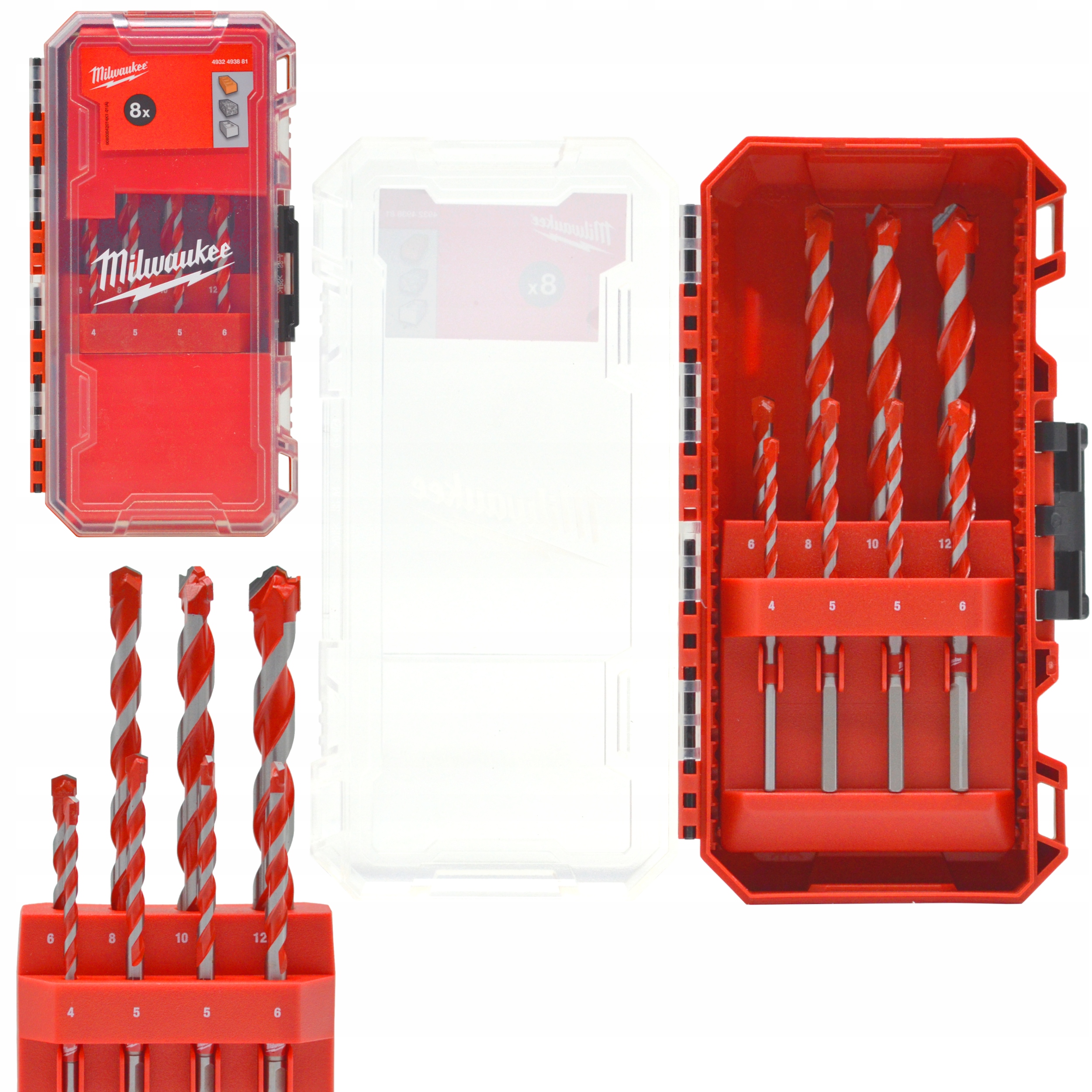 Mocne Wiertła Udarowe Do Betonu Granitu Tct Premium Zestaw 4-12MM 8SZT