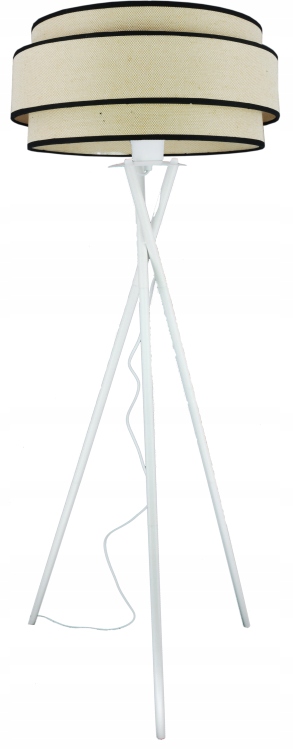 Podlahová lampa Duo Dvojité tienidlo. Boho Jasná hrubá Juta. Trojnožka