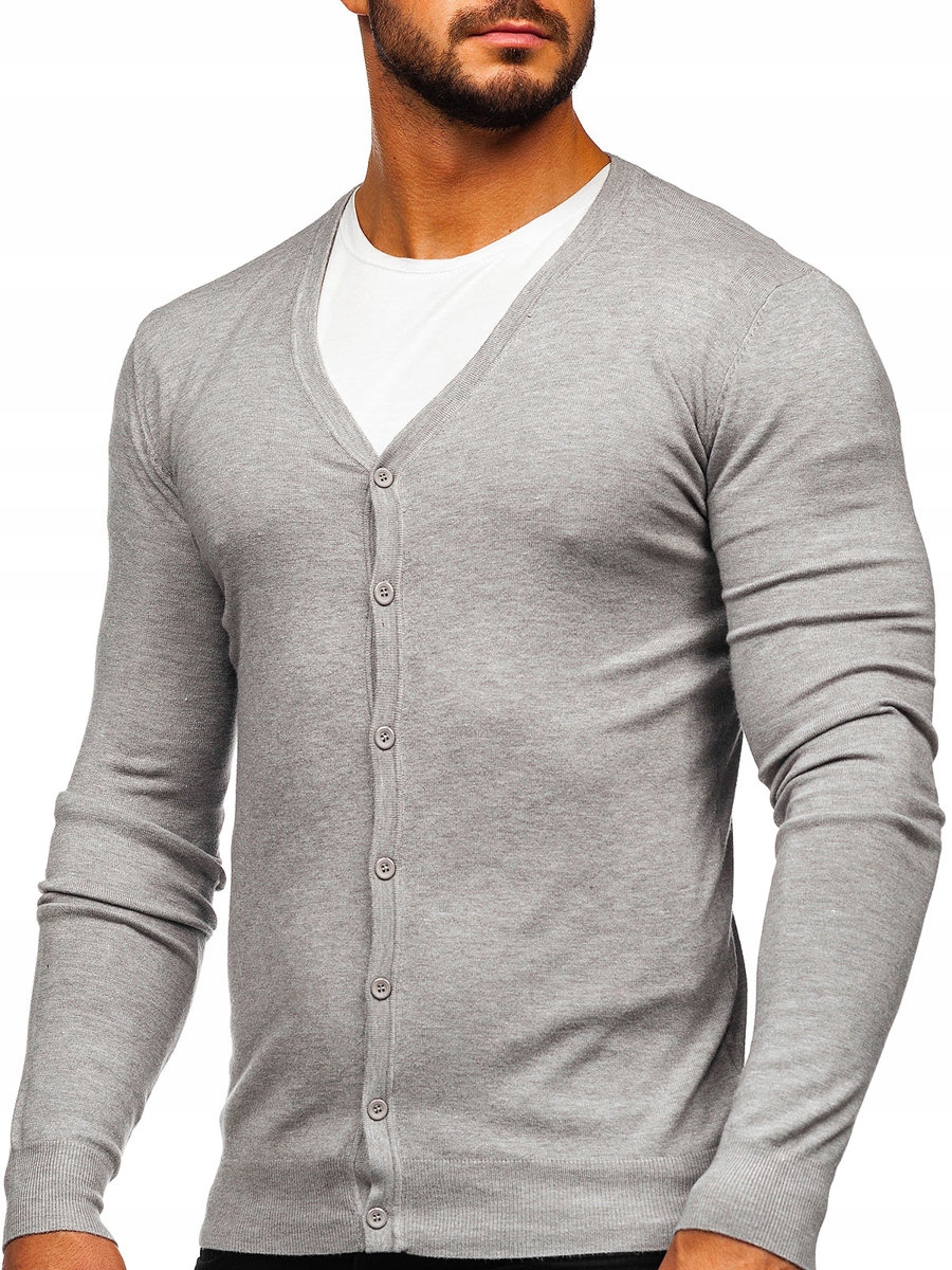 

Sweter Męski Rozpinany Szary YY06 Denley_s