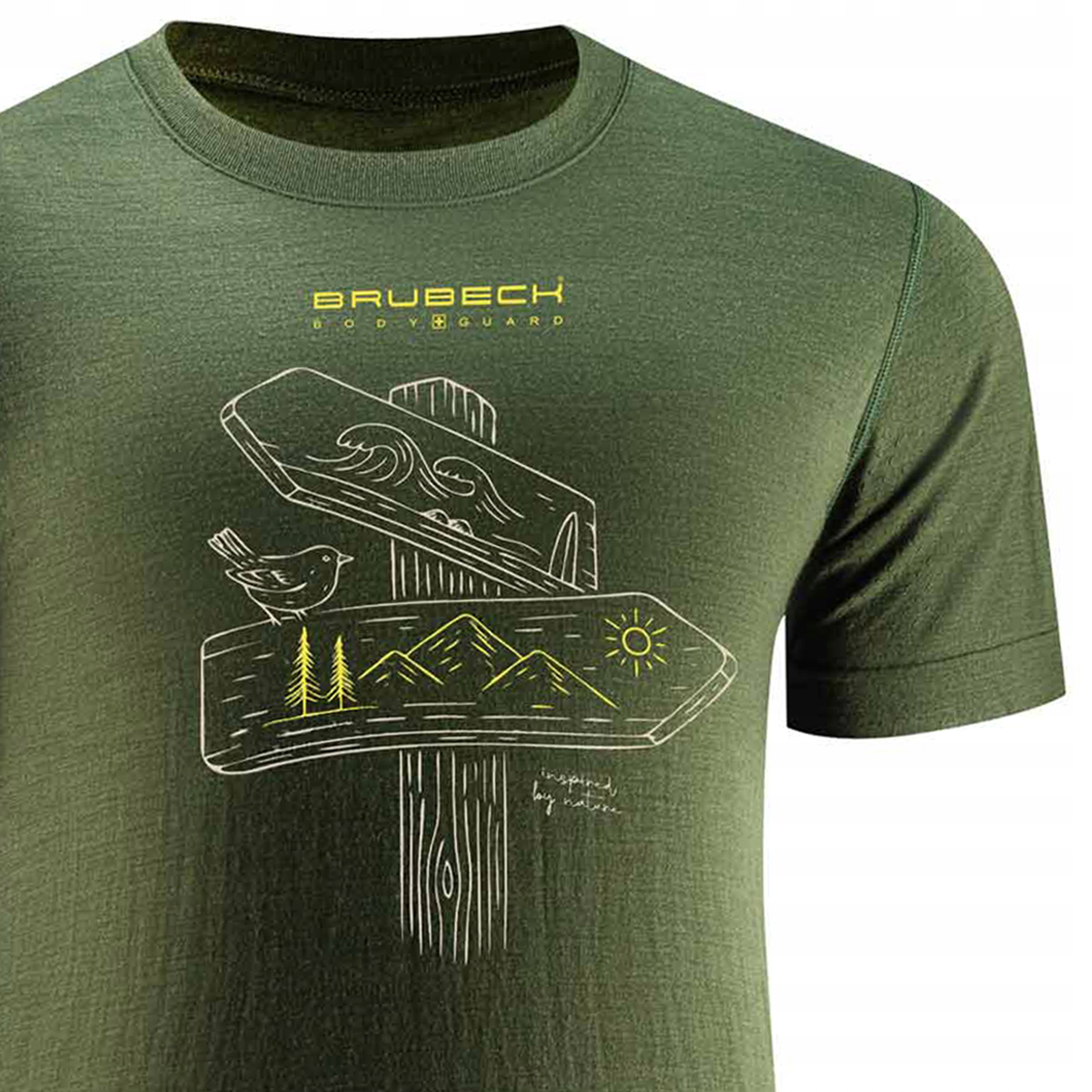 Termoaktywna męska koszulka T-shirt Brubeck Outdoor merino zielona M