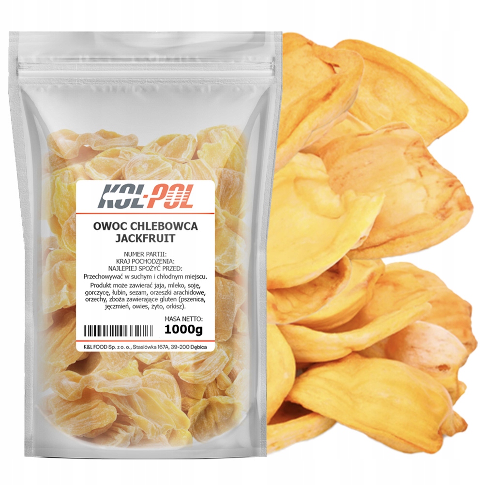 Levně Sušený Chlebovník 1kg Jackfruit Ovoce Chlebovníku Přírodní kvalita Kol-Pol