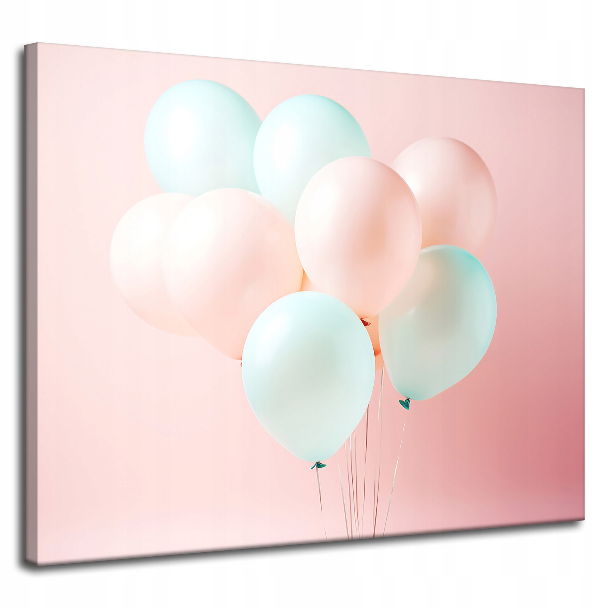 Obraz na plátně Balóny Růžové Modré Pastelové Barvy a Barvy 100x80