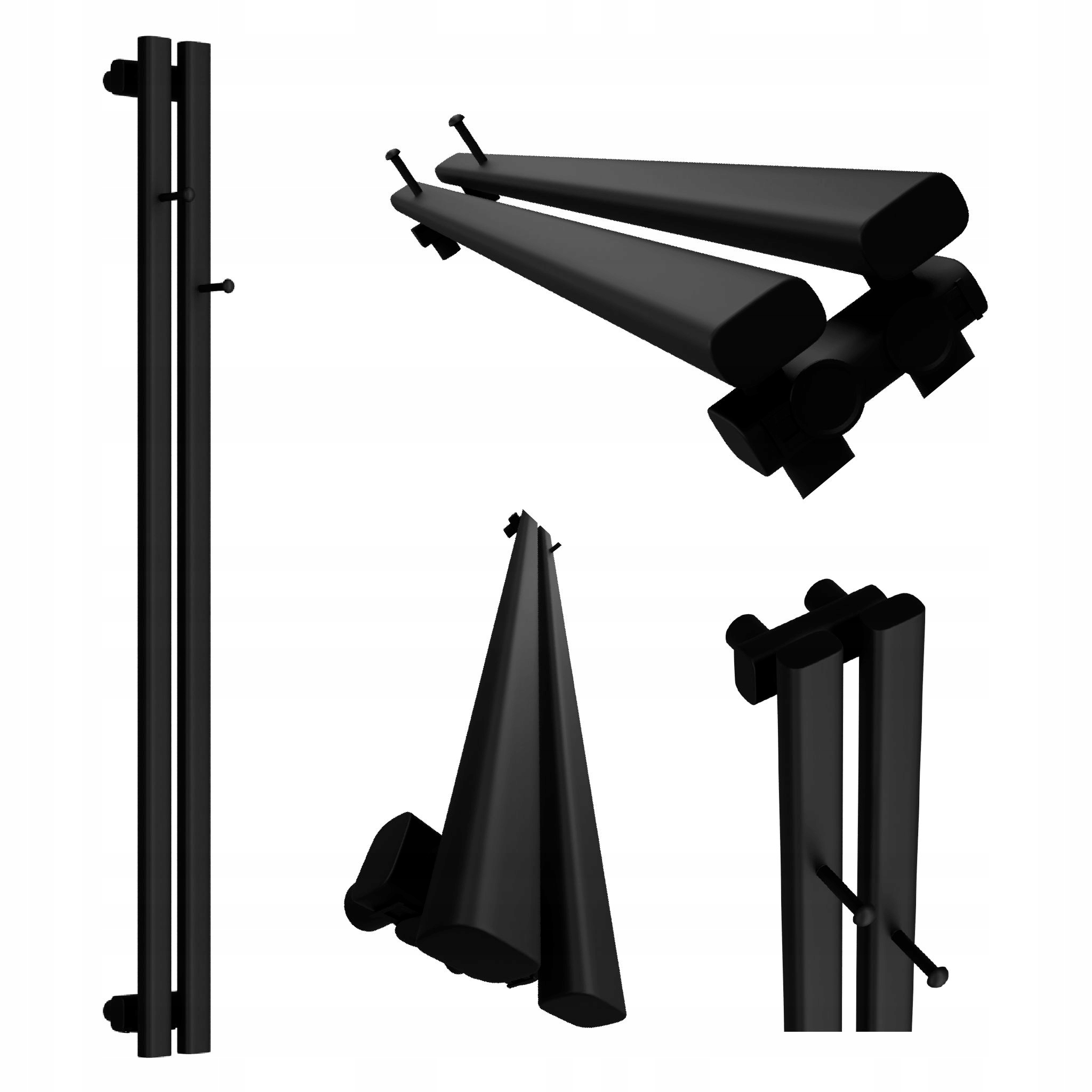 Dekorativní radiátor HORYZONT2 Hook 100x13 černý matný