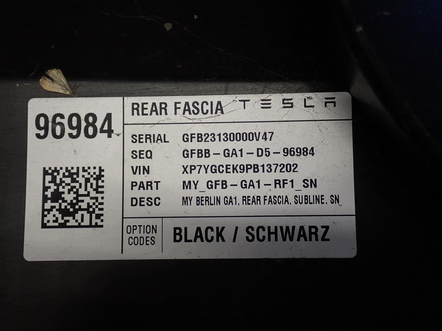 bumper rear part rear TESLA Y 2021
