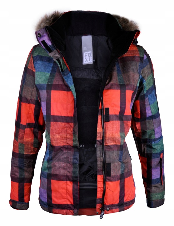 Kurtka Narciarska Damskaa z odpinanym kapturem membrana red Foxi 5544 Xs