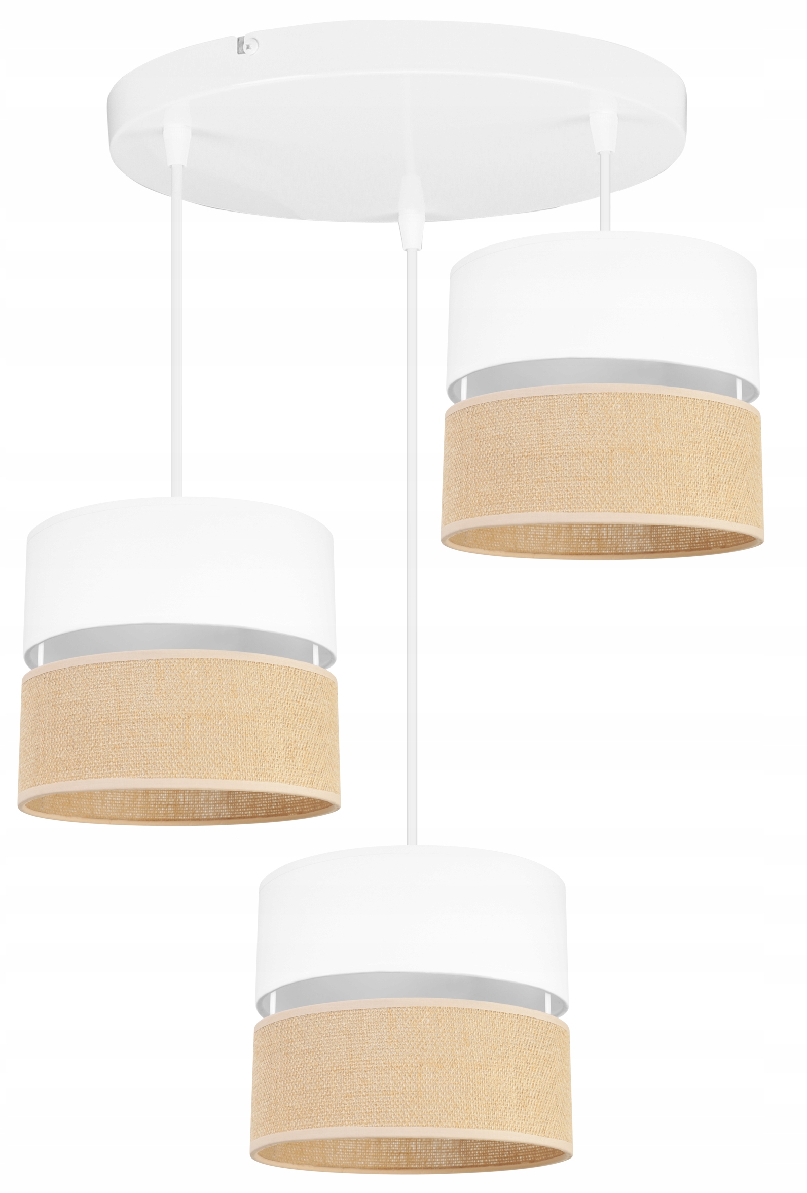 Stropná Závesná Lampa Luster Trojité Tienidlo Boho Juta Do Obývacej Izby A Jedálne