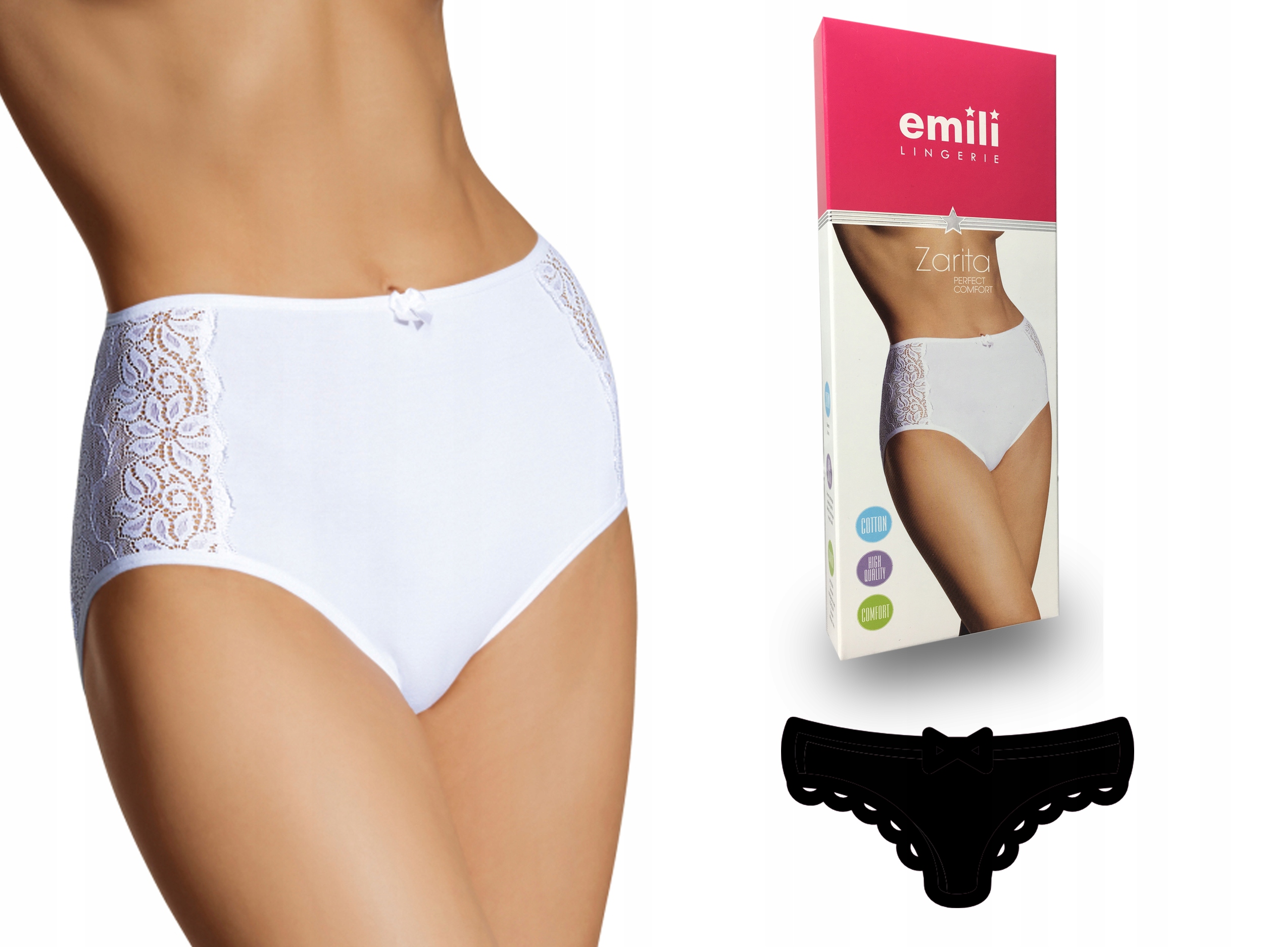 

Zarita Koronkowe Figi Bawełna Emili czarny S