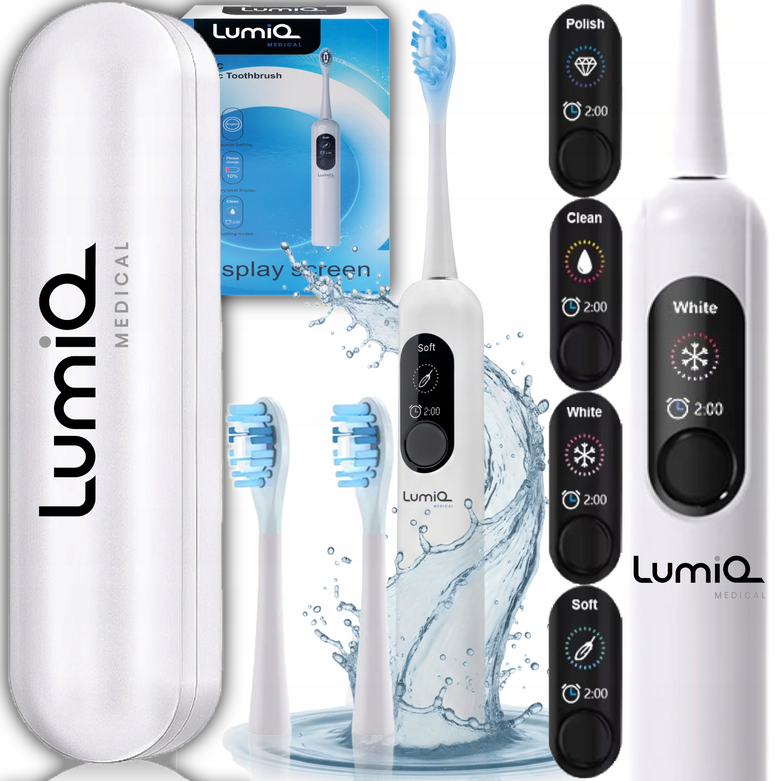 Szczoteczka Elektryczna Soniczna do Zębów Wybielająca Lumiq Medical +Główki