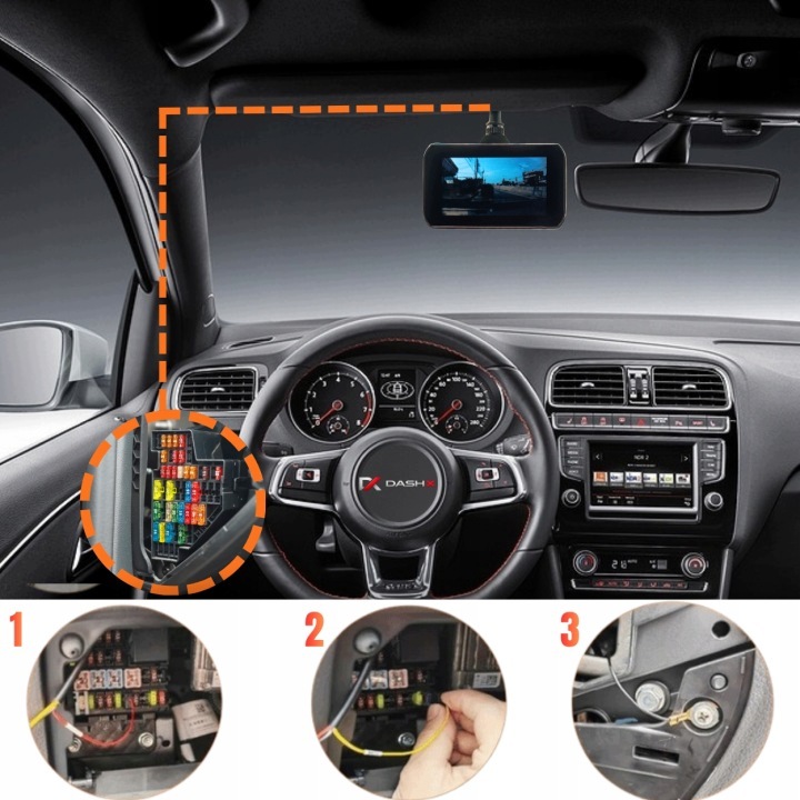 Zasilacz trybu parkingowego kabel ACC - USB-C do wideorejestratorów kamer