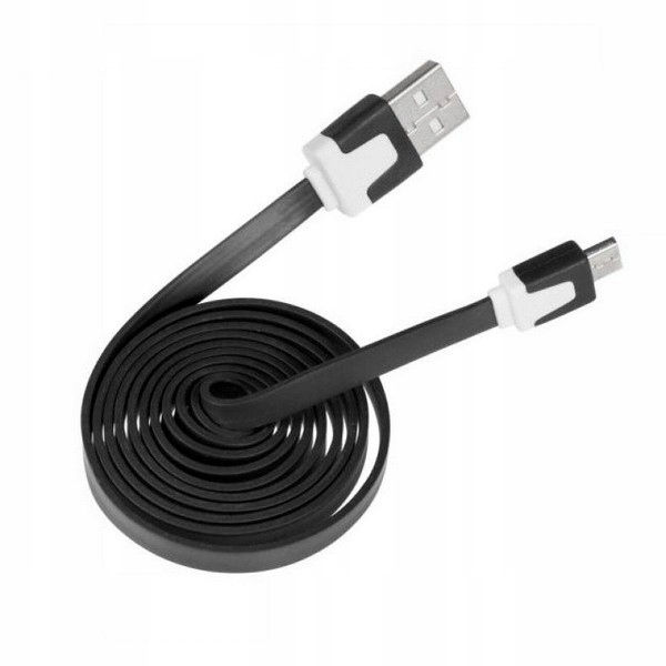 

Kabel Micro Usb 2.0 typu B płaski, ładowarka 90cm