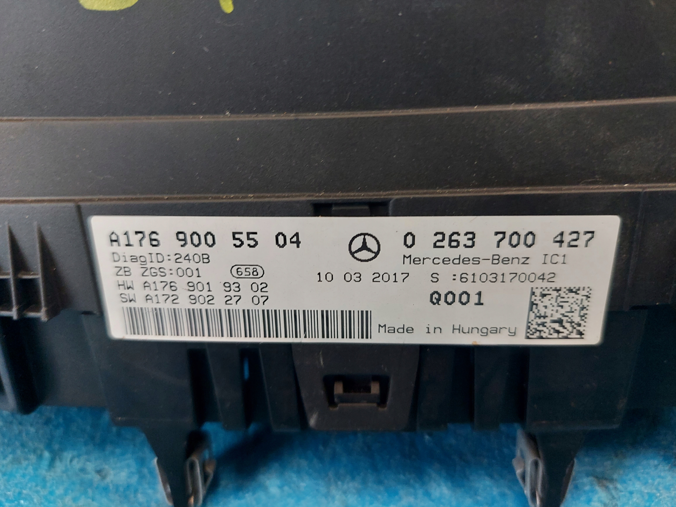 dials clock MERCEDES A KLASA W176 2.2 DCI A1769005504