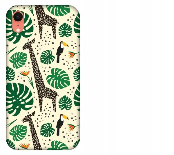 

Etui pokrowiec iPhone Xr Zyrafy tukany dzungla