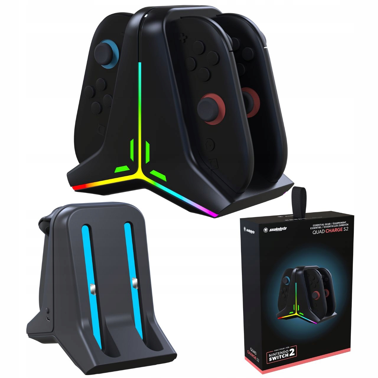 Stacja ładująca Joy-Con Nintendo Switch 2, ładowarka do 4 Joy-Conów Led