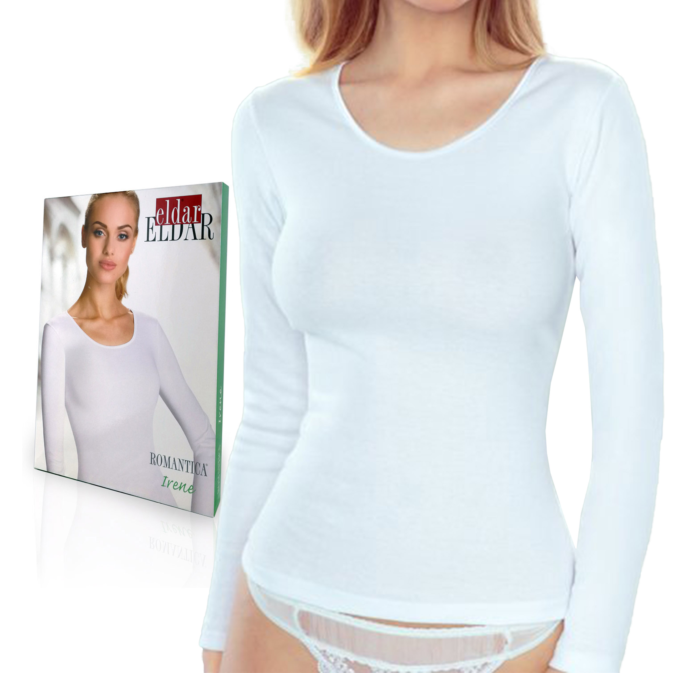 

bluzka top Eldar Irene długi rękaw , Biała , 3XL