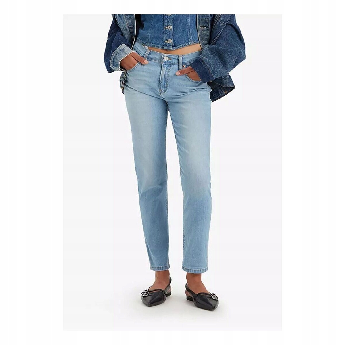 Levis Dámské Džíny Úzké Nohavice Ve Světlém Odstínu S Oděrkami 33/27 7 CM