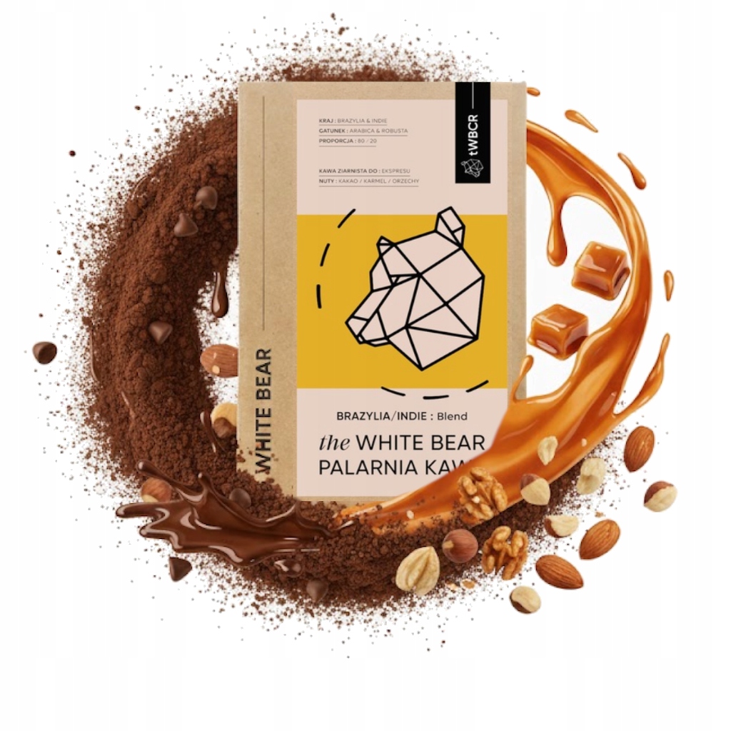 Levně Káva zrnková Wbc Arabica&Robusta Brazílie/Indie 1 kg kakao karamel ořechy