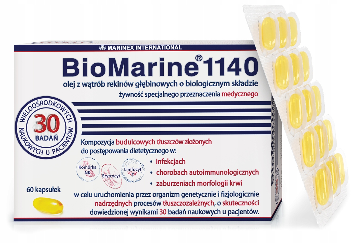 Biomarine 1140 Tran Olej Z Wątroby Rekina OMEGA-3