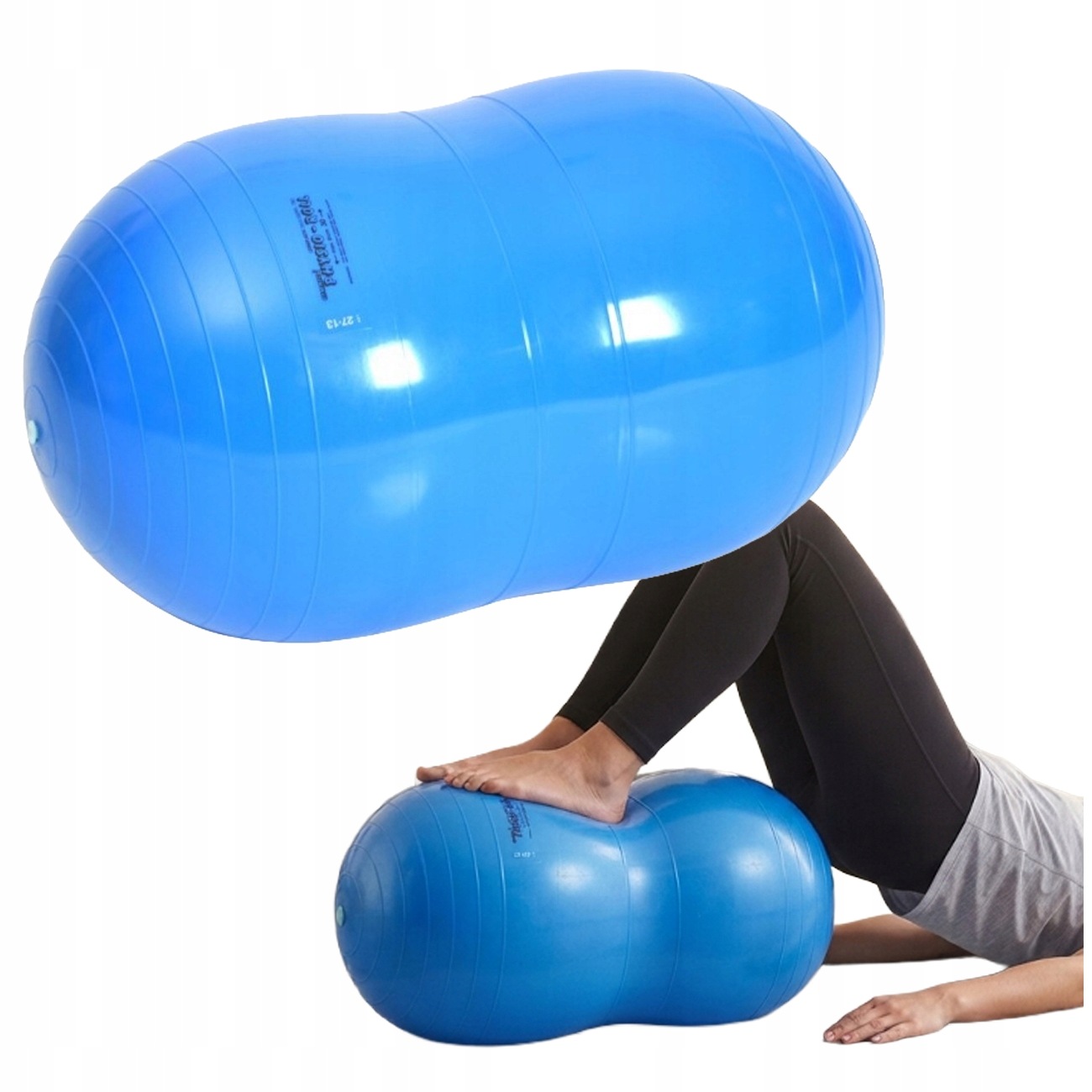 Fasolka rehabilitacyjna Piłka Gymnic 30x50 cm niebieska Pvc z pompką