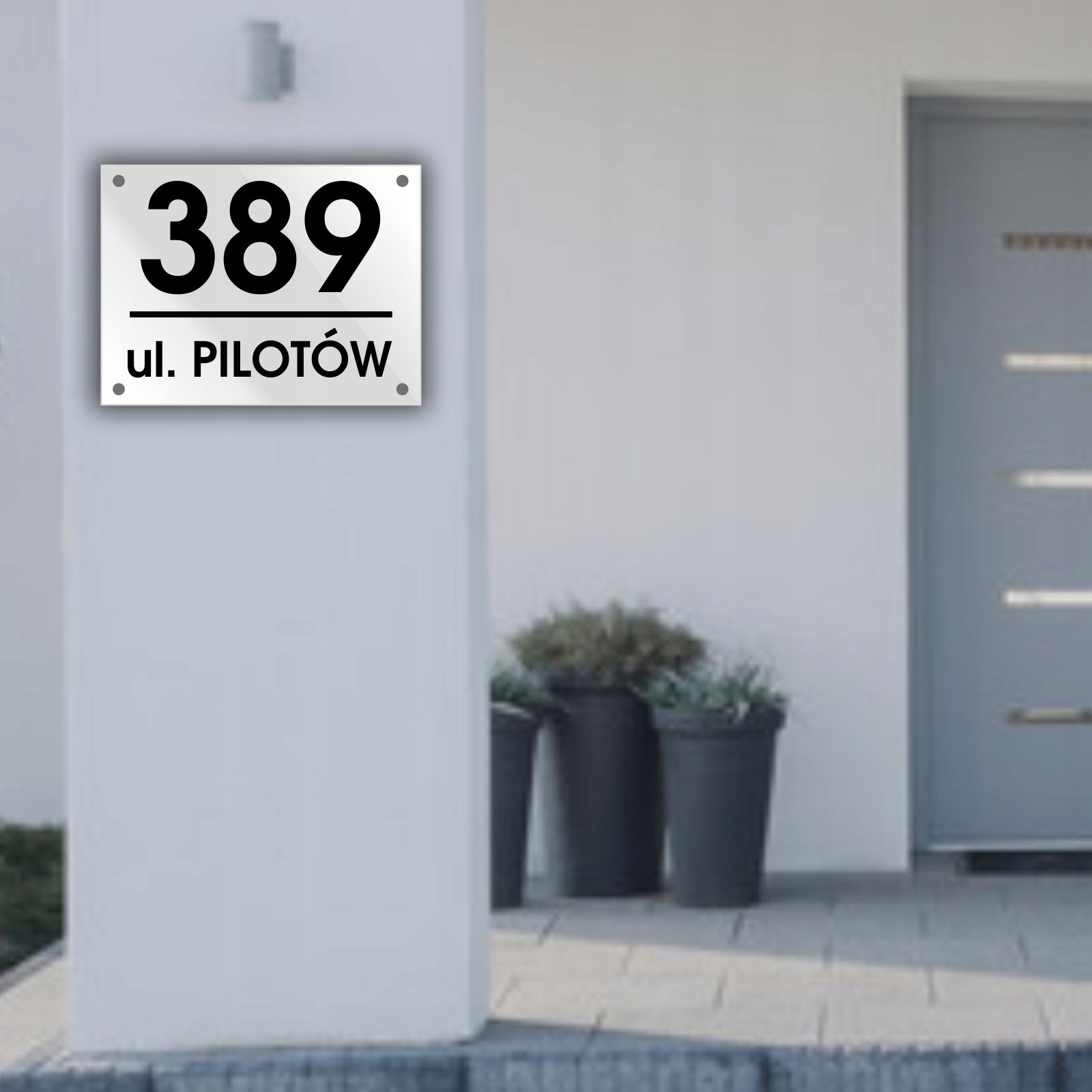 TABLICZKA ADRESOWA numer na dom 30x20 cm PLEXI GLASS