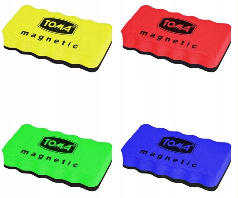 Gąbka magnetyczna ścieracz do tablic suchościeralnych TOMA mix kolorów EAN (GTIN) 5901133701022