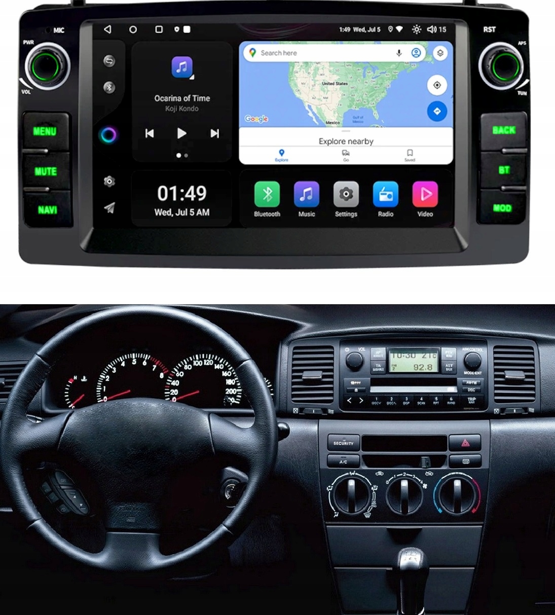 RADIO GPS ANDROID TOYOTA COROLLA E12 2001-2009 CARPLAY USB WIFI 2/32GB EAN (GTIN) 5904316118020