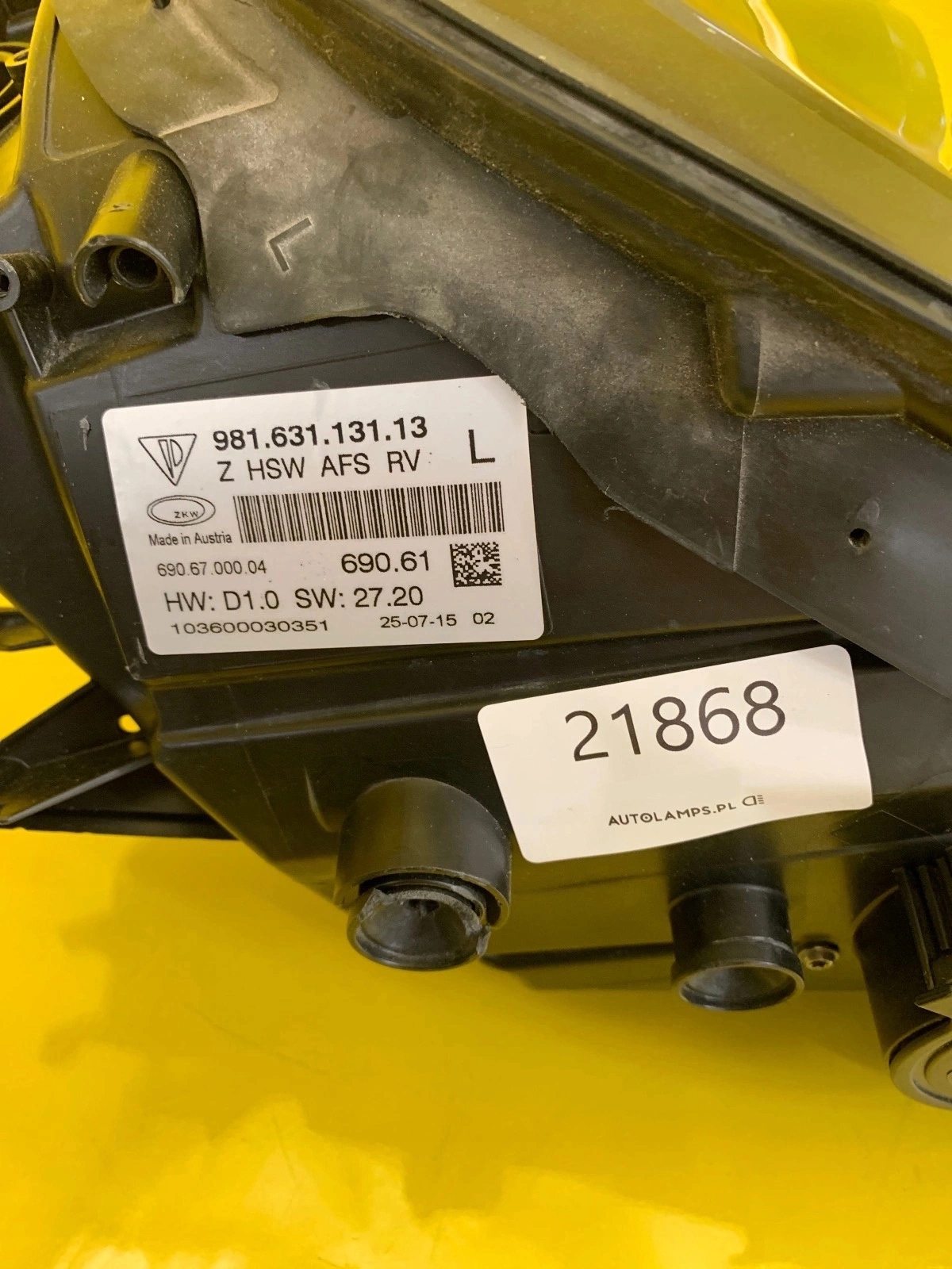 light left Porsche Boxster Cayman 981 Xenon 981631131