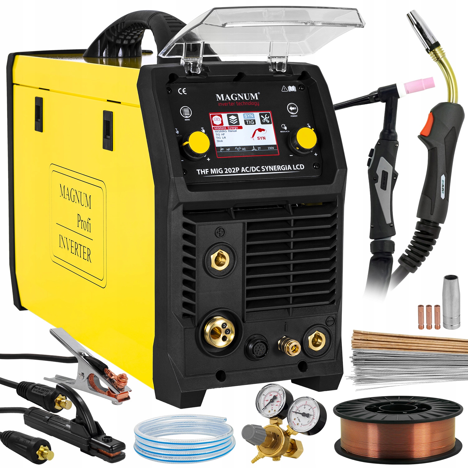 Spawarka MIG MAG TIG AC DC Synergia Puls MAGNUM 200A Bi Level PFC ...
