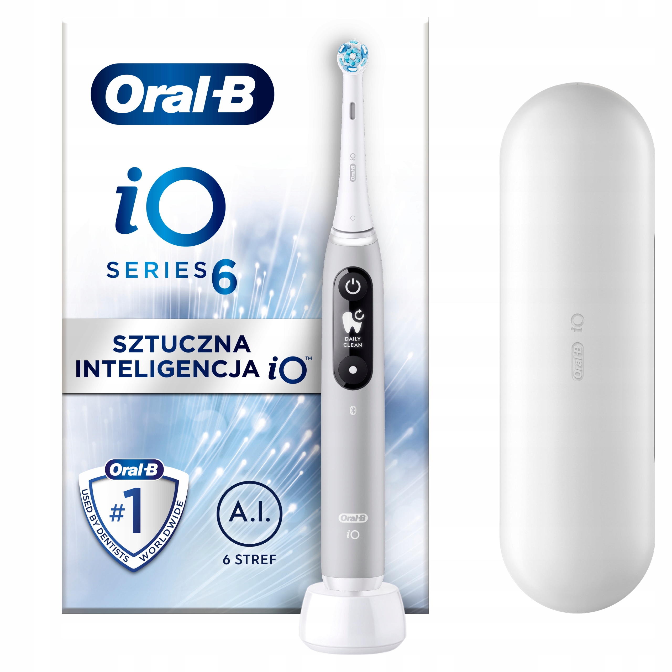 Oral-B iO Series 6 Grey Opal szczoteczka elektryczna magnetyczna z etui