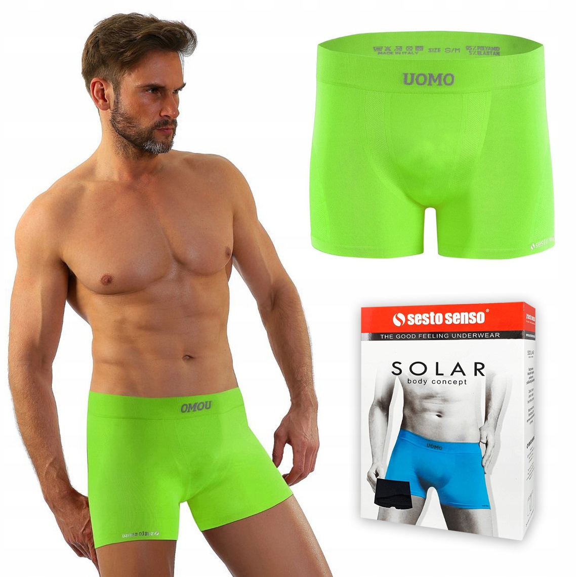 

Bokserki męskie bezszwowe Sesto Senso Solar S/m