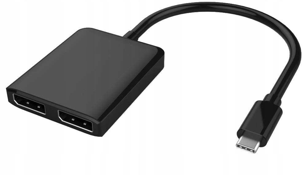 Adaptér Mst Usb-c na 2x DisplayPort, Usb 3.1 Typ C 4K černý