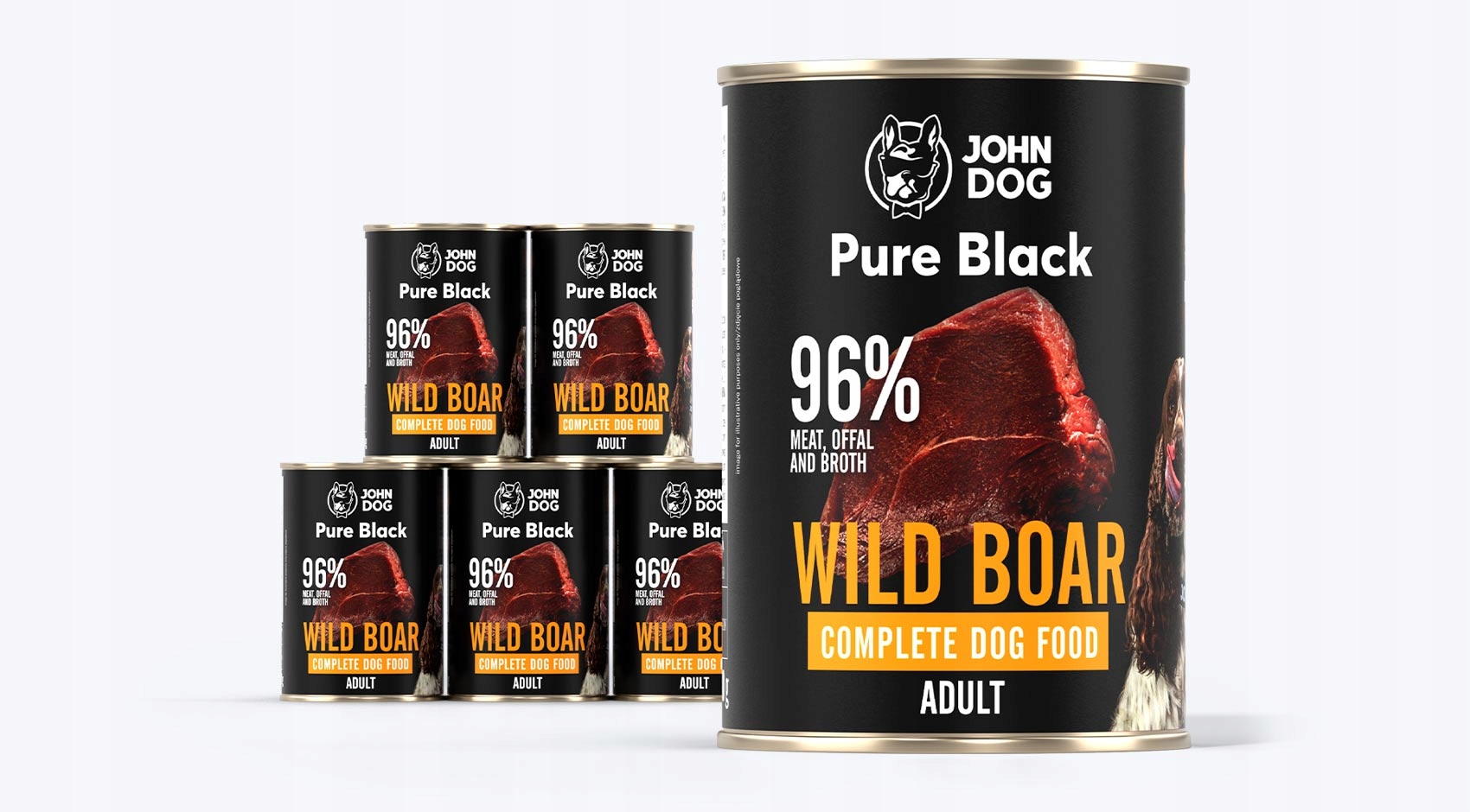 Krmivo mokré bez drůbeže Pure Black divočák 6 x 800 g
