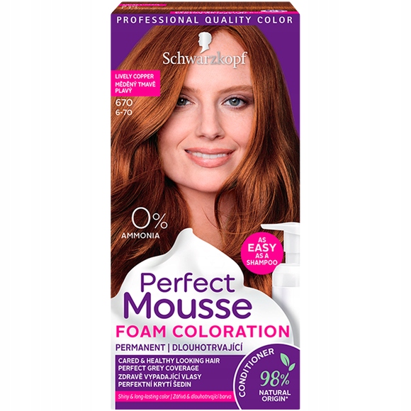 

Schwarzkopf Perfect Mousse Farba 670 lively copper