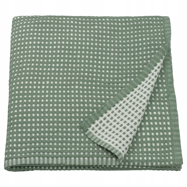 Přehoz Pelartuja zeleno-šedý 230 x 250 cm bavlna