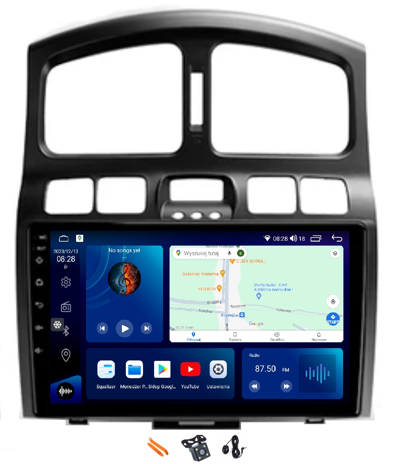 Rádio Android Navigácia Qled Carplay Lte 128GB Gps Hyundai Santa Fe 01-06