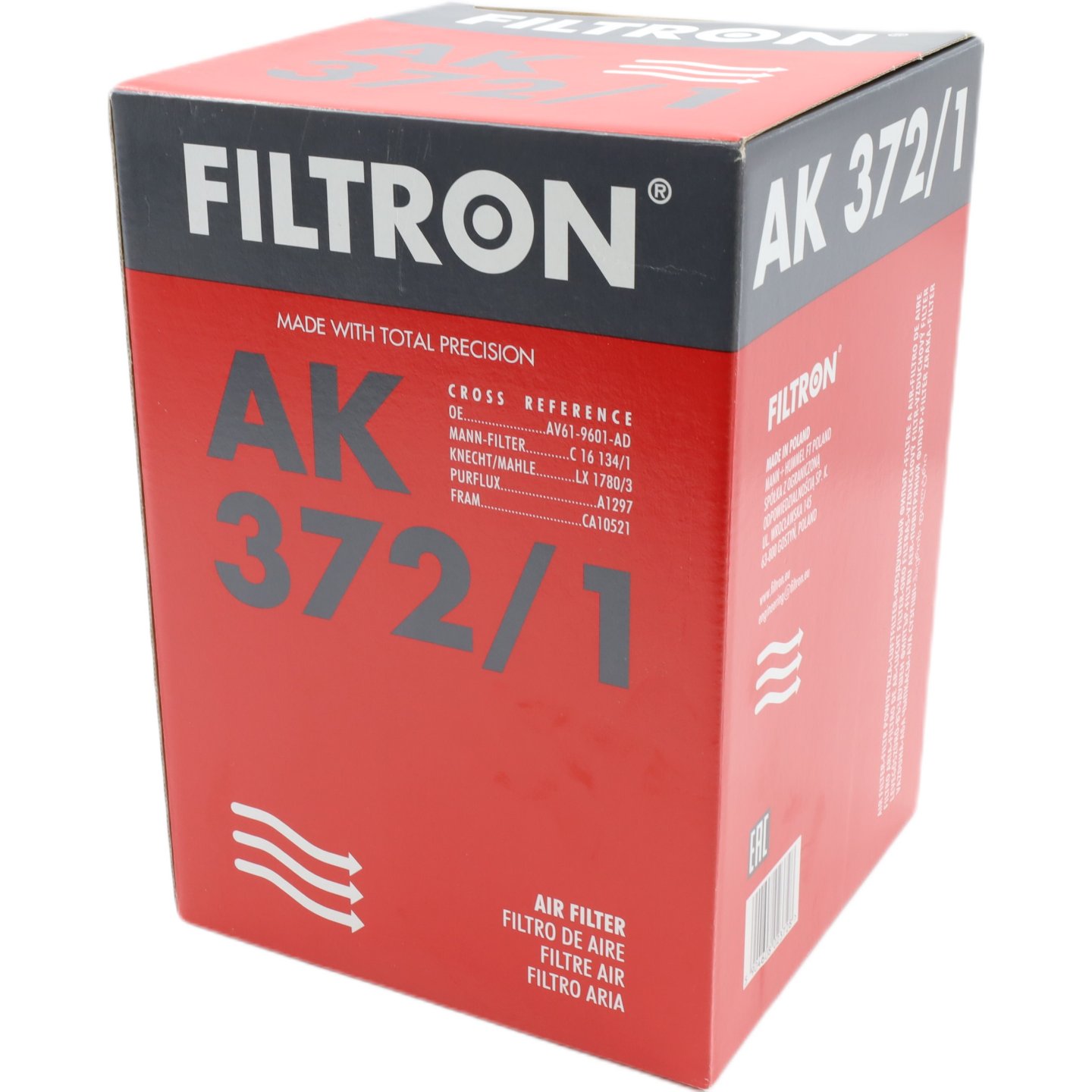 Filtr Powietrza Filtron AK372/1 Numer katalogowy części AK 372/1