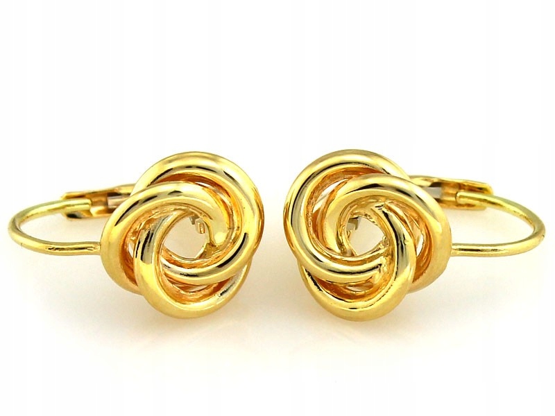 Zlaté Náušnice 585 na anglickém zapínání, preclíkový vzor pro ni